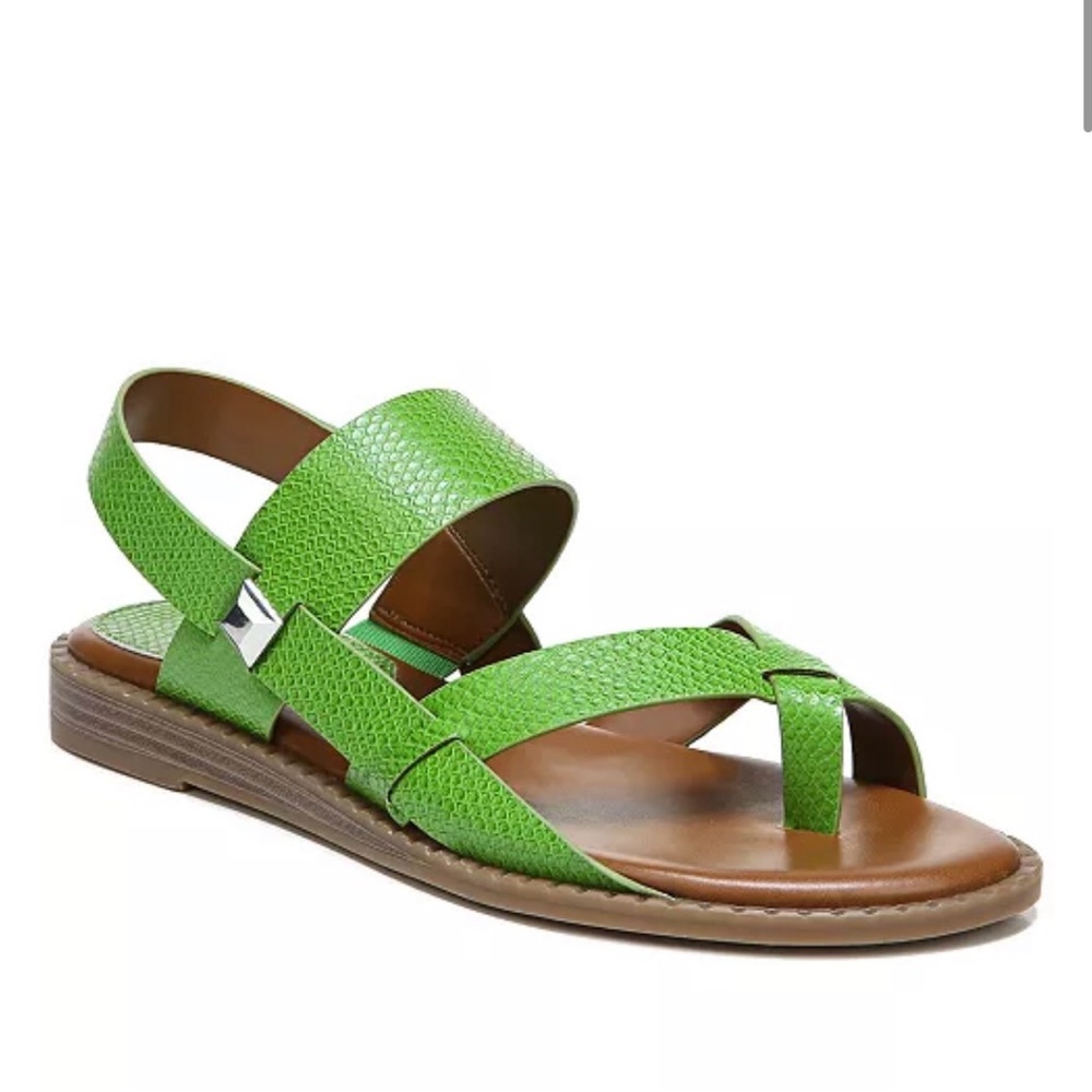 Franco Sarto Gans green strap Sandals leather new